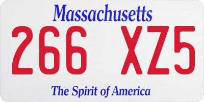 MA license plate 266XZ5