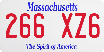 MA license plate 266XZ6