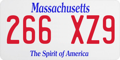 MA license plate 266XZ9