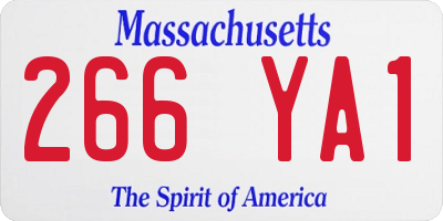 MA license plate 266YA1