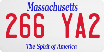 MA license plate 266YA2