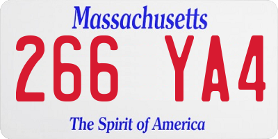 MA license plate 266YA4