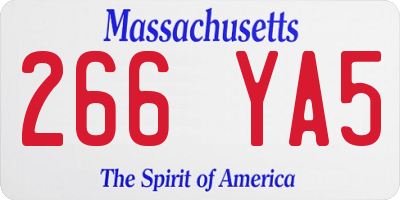 MA license plate 266YA5