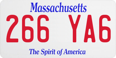 MA license plate 266YA6