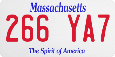 MA license plate 266YA7