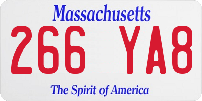 MA license plate 266YA8