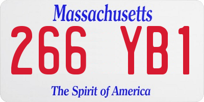 MA license plate 266YB1