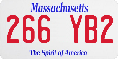 MA license plate 266YB2