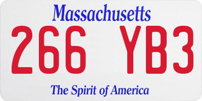 MA license plate 266YB3
