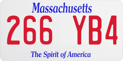 MA license plate 266YB4