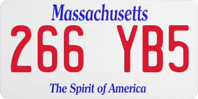 MA license plate 266YB5