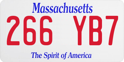 MA license plate 266YB7