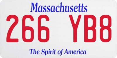 MA license plate 266YB8