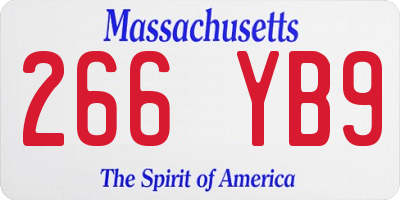 MA license plate 266YB9