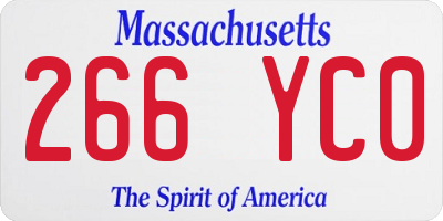 MA license plate 266YC0
