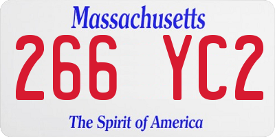 MA license plate 266YC2