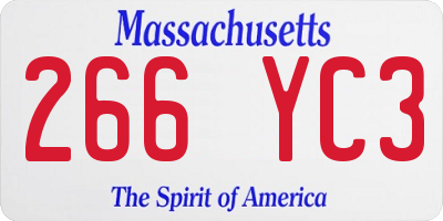 MA license plate 266YC3