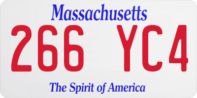 MA license plate 266YC4