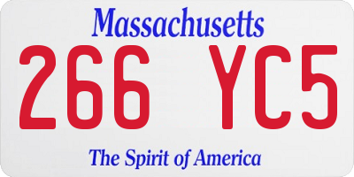 MA license plate 266YC5
