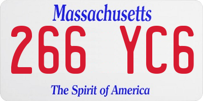 MA license plate 266YC6