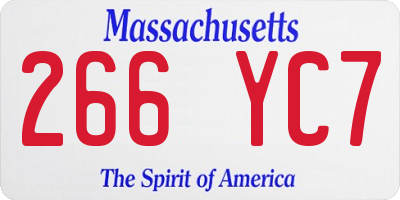 MA license plate 266YC7