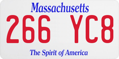 MA license plate 266YC8