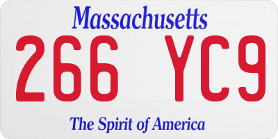 MA license plate 266YC9