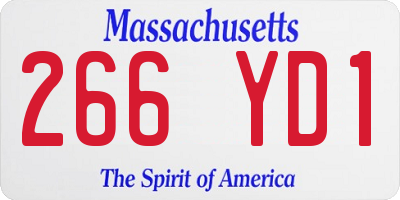 MA license plate 266YD1