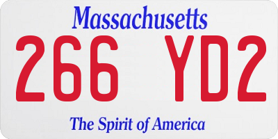 MA license plate 266YD2