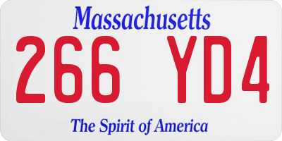 MA license plate 266YD4