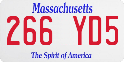 MA license plate 266YD5