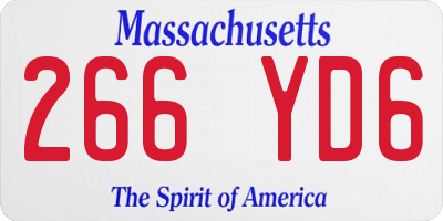 MA license plate 266YD6