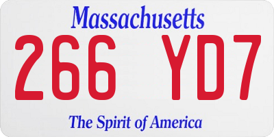 MA license plate 266YD7