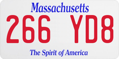 MA license plate 266YD8