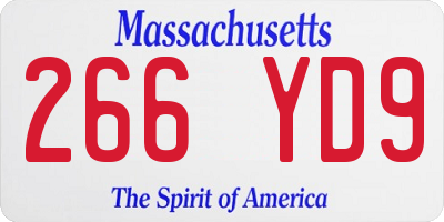 MA license plate 266YD9