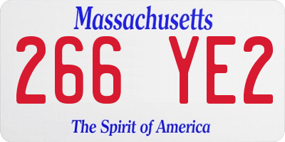 MA license plate 266YE2