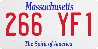 MA license plate 266YF1