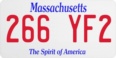 MA license plate 266YF2