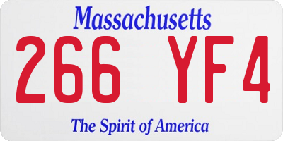 MA license plate 266YF4