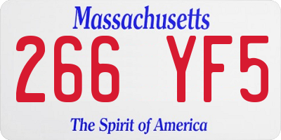 MA license plate 266YF5