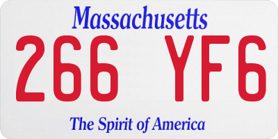 MA license plate 266YF6