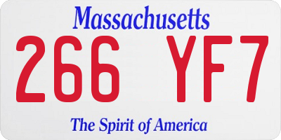MA license plate 266YF7