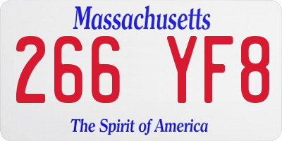 MA license plate 266YF8