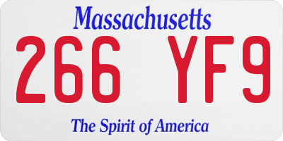 MA license plate 266YF9