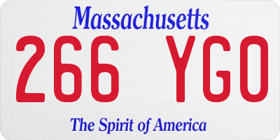 MA license plate 266YG0