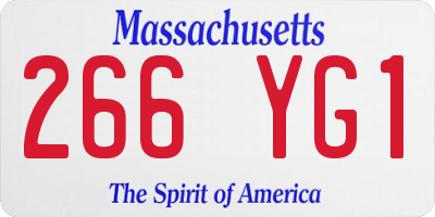 MA license plate 266YG1