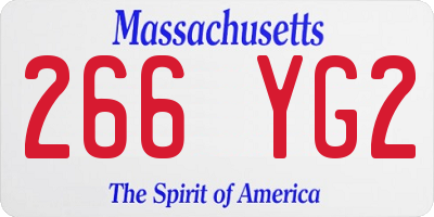 MA license plate 266YG2