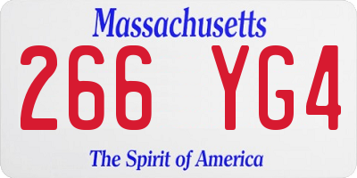 MA license plate 266YG4
