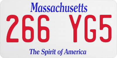 MA license plate 266YG5