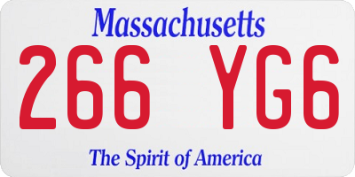 MA license plate 266YG6